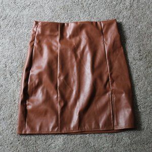 Brown Leather Skirt